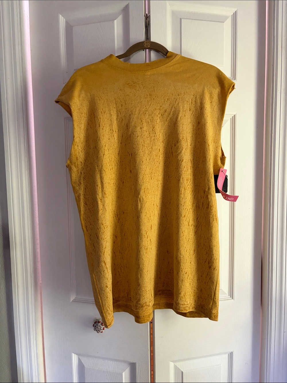 Free People Mustard Muscle Tee Tank Top